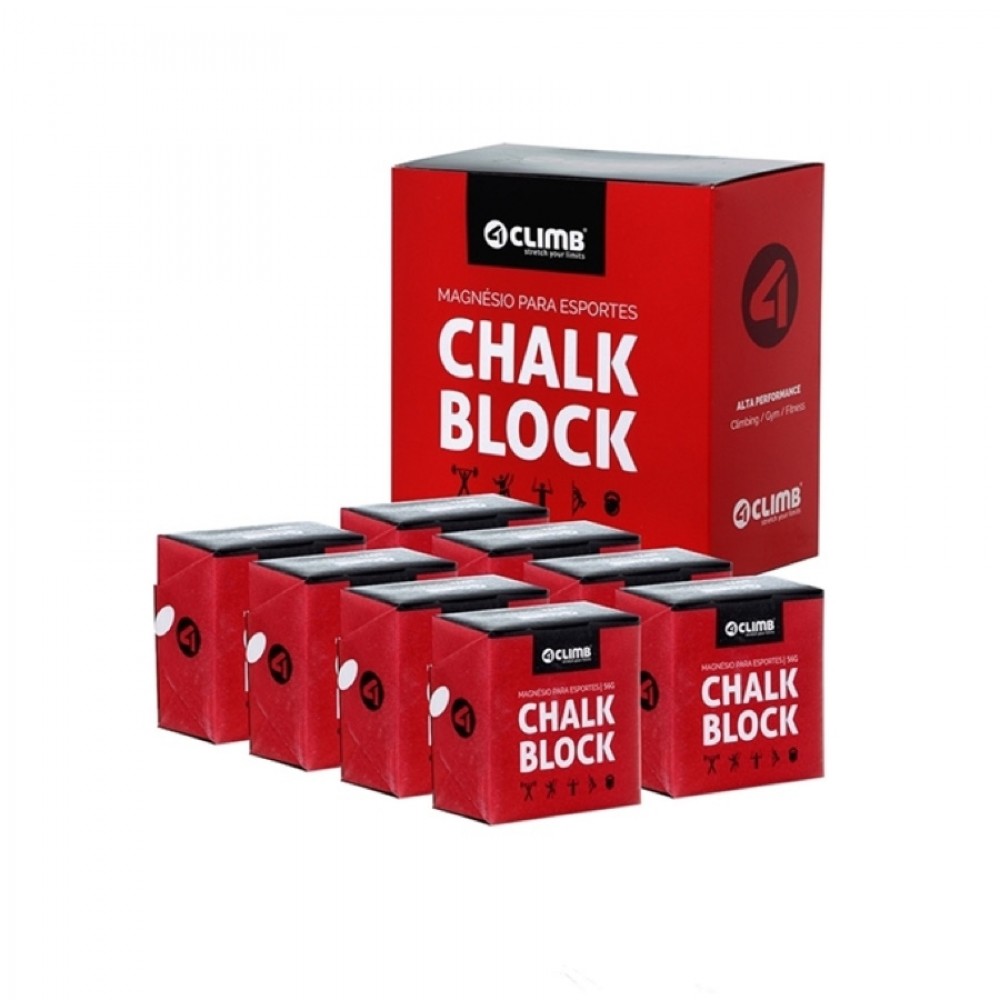 Magnésio Chalk Block 56g - 4Climb - Kit com 16 unidades