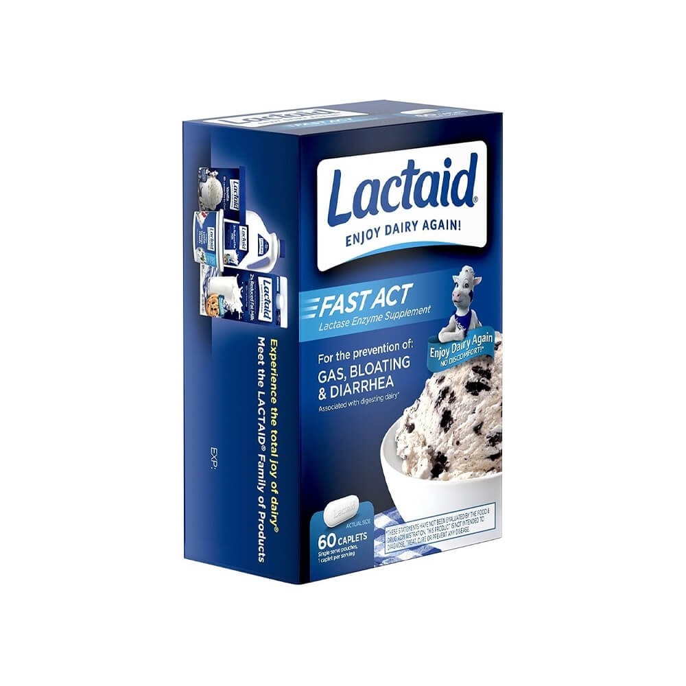 Lactaid Fast Act 60 Capsulas Original Intolerância Lactose