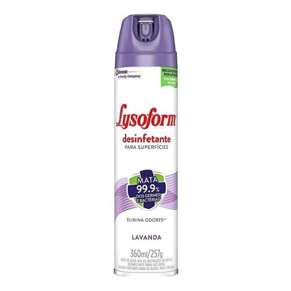 Lysoform Desinfetante Spray Aerosol 360ml Lavanda