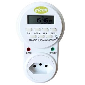 Timer Digital Temporizador Programável Tomada Bivolt Elcon TE-30